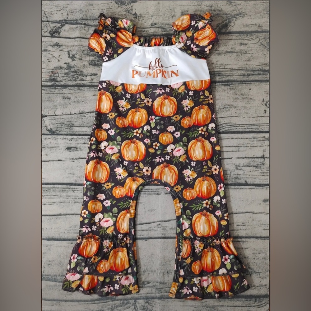Girls Hello Pumpkin Ruffle Boutique outfit